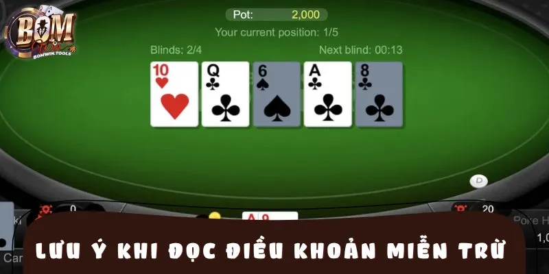 Lưu ý khi đọc điều khoản miễn trừ nhà cái