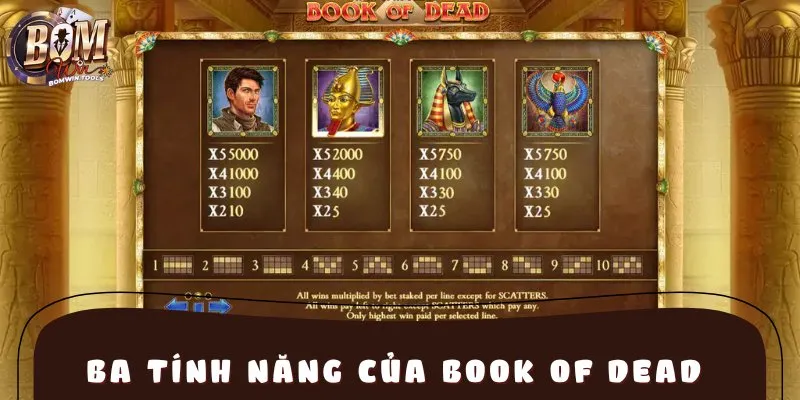 Ba tính năng của Book Of Dead cực hấp dẫn